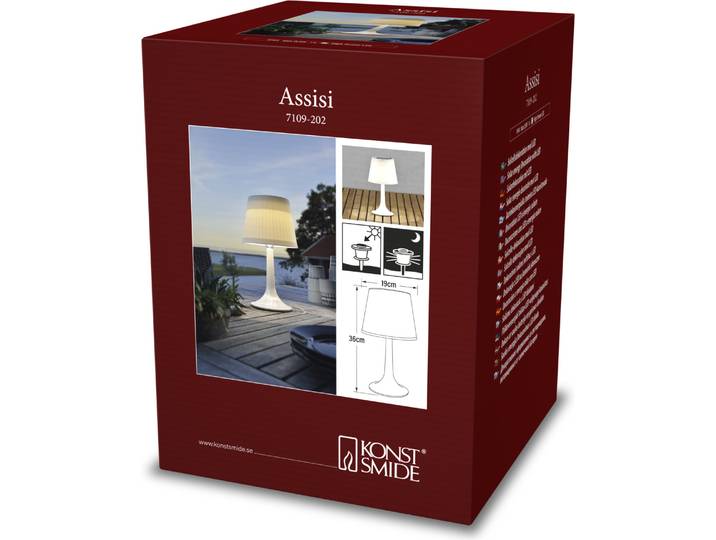 Konstsmide Assisi Solar Tischleuchte Weiß - 7109-202