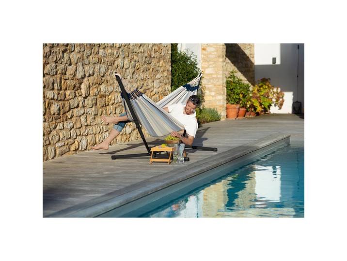 La Siesta Hängemattengestell, Schwarz, Metall, 90x95-115x270-310 cm, Gartenmöbel, Gartenschaukeln, Hängematten