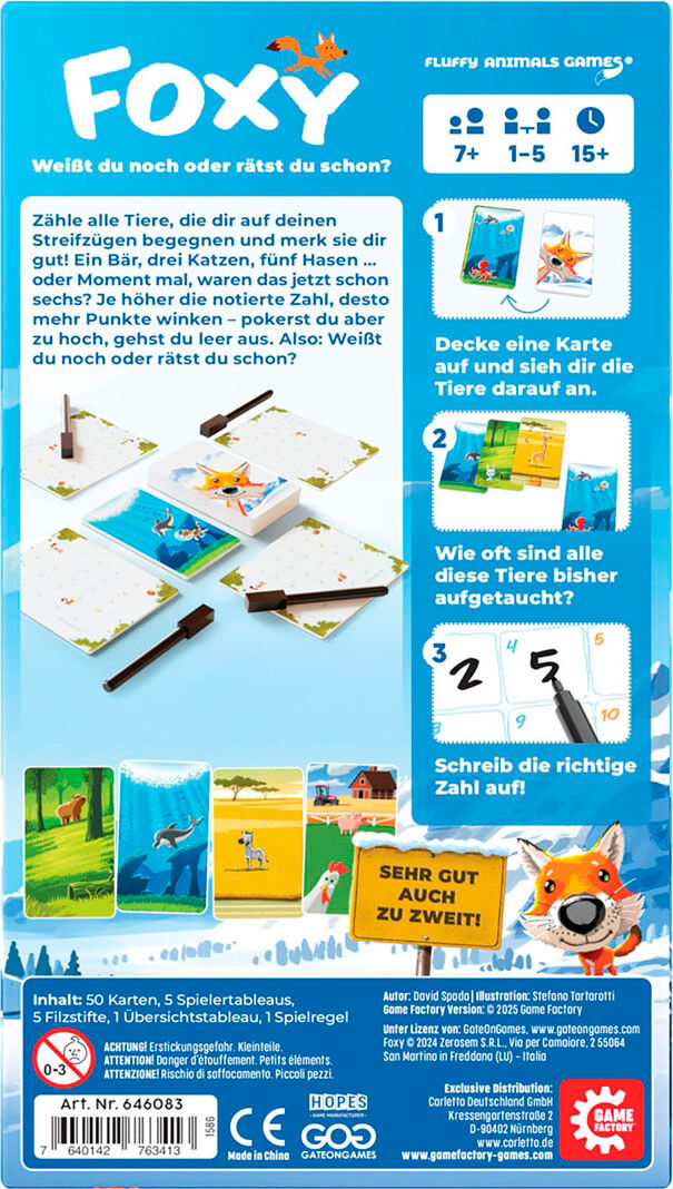 Spiel GAME FACTORY "Foxy", bunt, Spiele, Kinder, Spiel