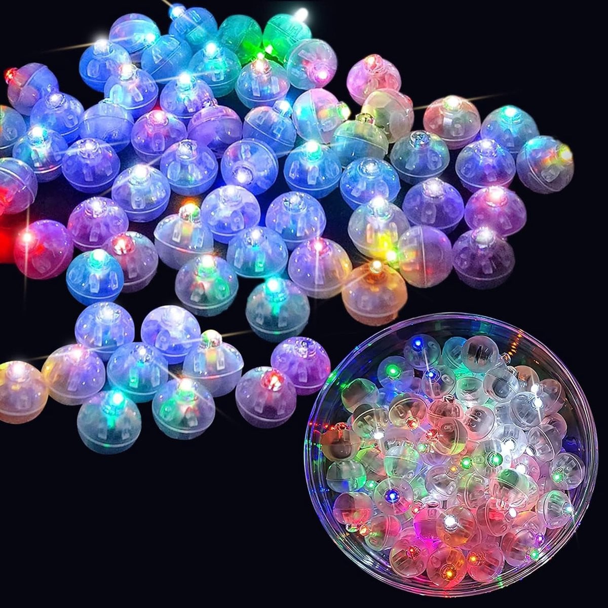 120 stuks Mini Kleurrijke Ronde LED-ballonlampjes