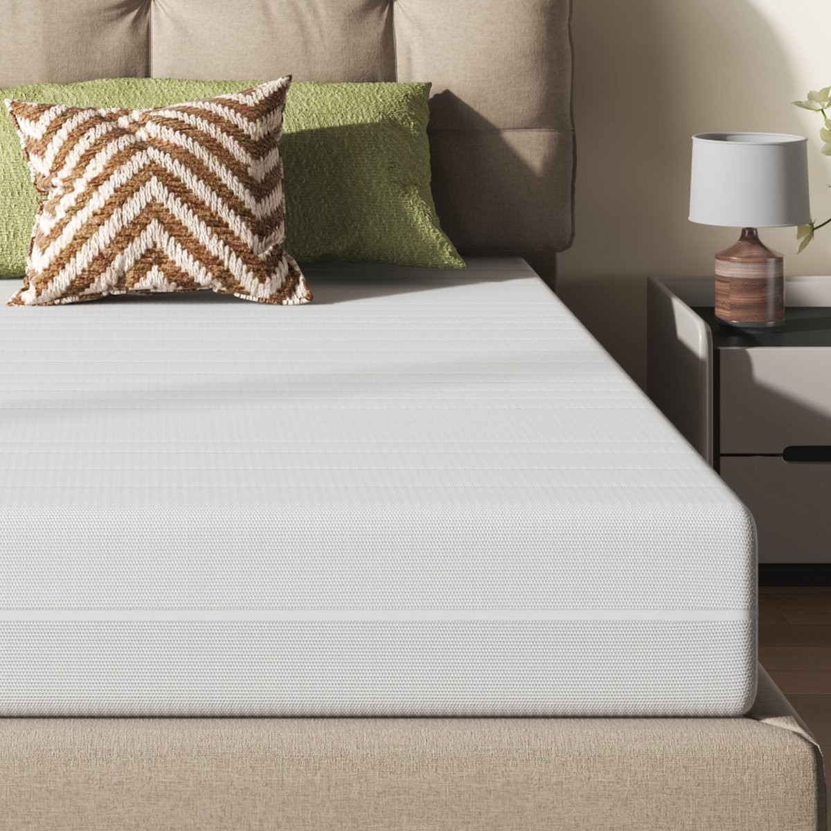 Ropilly Ergonomisch Koudschuim Matras met Wasbare Hoes - Wit