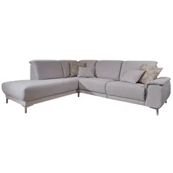 DIETSCH Ecksofa Fortuna Stoff Grau Platin 220 x 275 cm