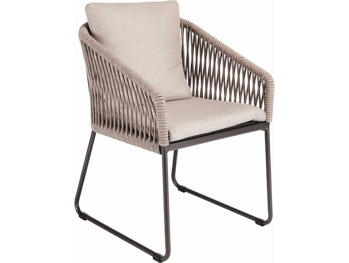 Stern Gartensessel, Anthrazit, Graubraun, Metall, Kufe, 60x88x65 cm, Gartenmöbel, Gartensessel