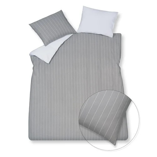 Vandyck Home Puglia Percale dekbedovertrek - Grijs