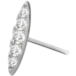 14 Karat Gold Aufsatz mit Titan Push Pin MOISSANIT-OVAL