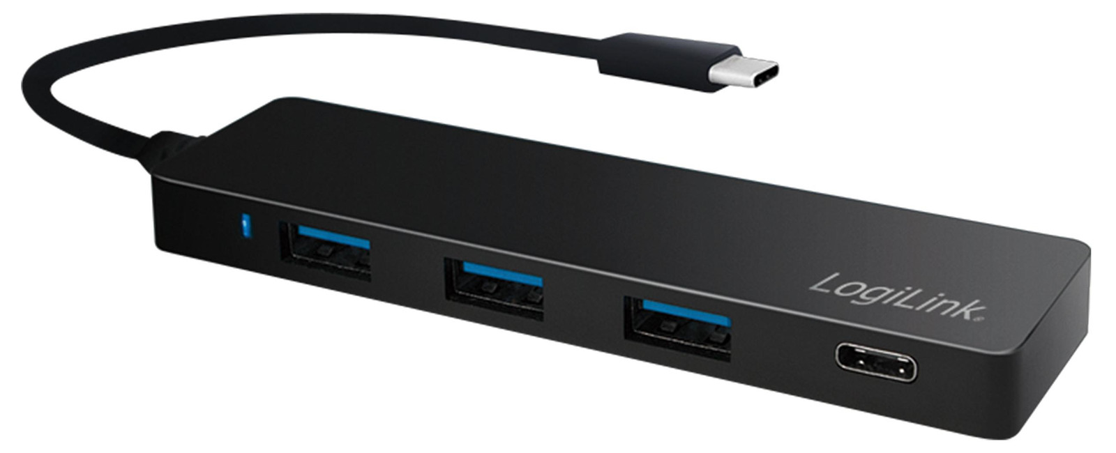 LogiLink USB-C 3.2 Gen 1 hub met 4 poorten, zwart