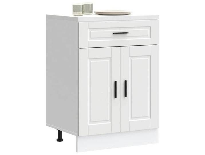 UNIQUE Buffet Haut Cuisine Meuble de Rangement Armoire de cuisine Porto blanc - bois d'ingénierie FR2025 57594