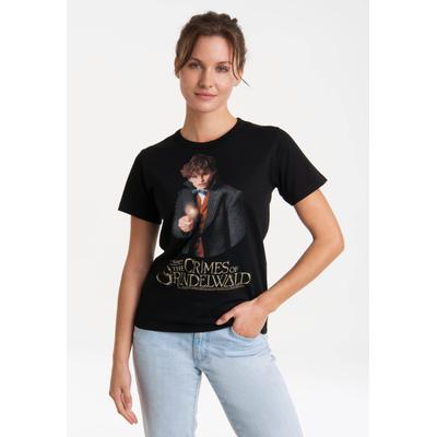 T-Shirt LOGOSHIRT "Fantastic Beasts – Newt Scamander", Damen, Gr. L, schwarz, 100% Baumwolle, bedruckt, normal, Rundhals, Shirts T-Shirt, mit lizenziertem Print