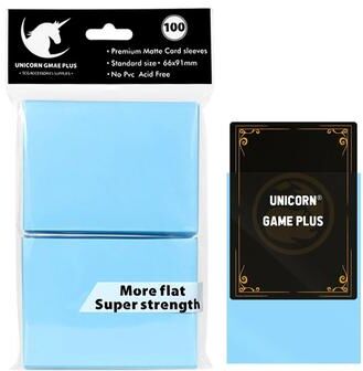 Uplift Essentials Matte Standard Card Sleeves 100 Pack Trading Card Protectors For TCG And Board Games lake Blue