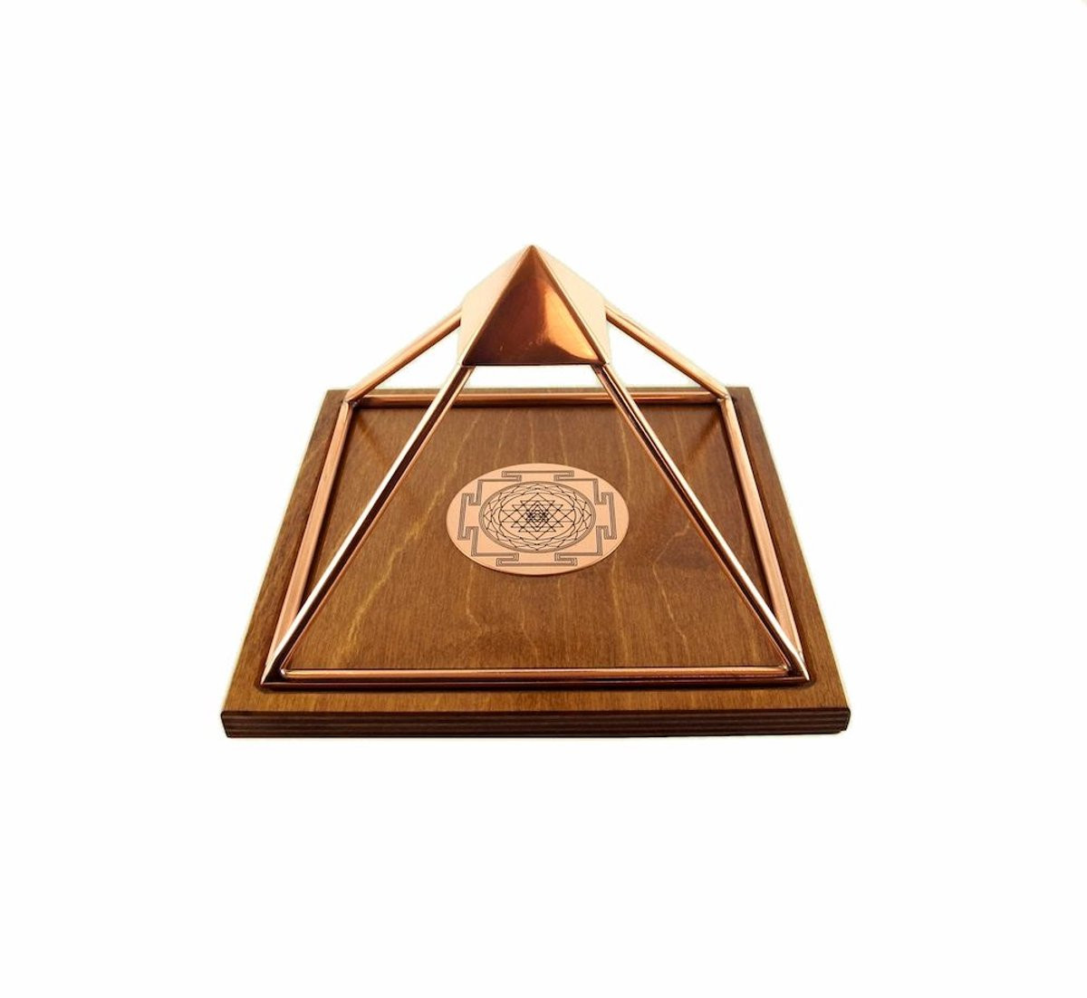 Meru Piramide Medium Koperen Pyramide met basisplaat voor energiebalans, 15 cm