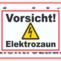 HB-Druck Vorsicht Elektrozaun Weidezaun Aufkleber A2 (420x594mm)
