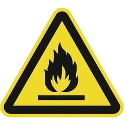 Warnzeichen ASR A1.3/DIN EN ISO 7010 200mm Warnung feuergefährliche Stoffe Ku.