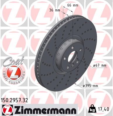 Zimmermann Bremsscheibe 150295732 Vorderachse Links 395mm 36mm Für Bmw