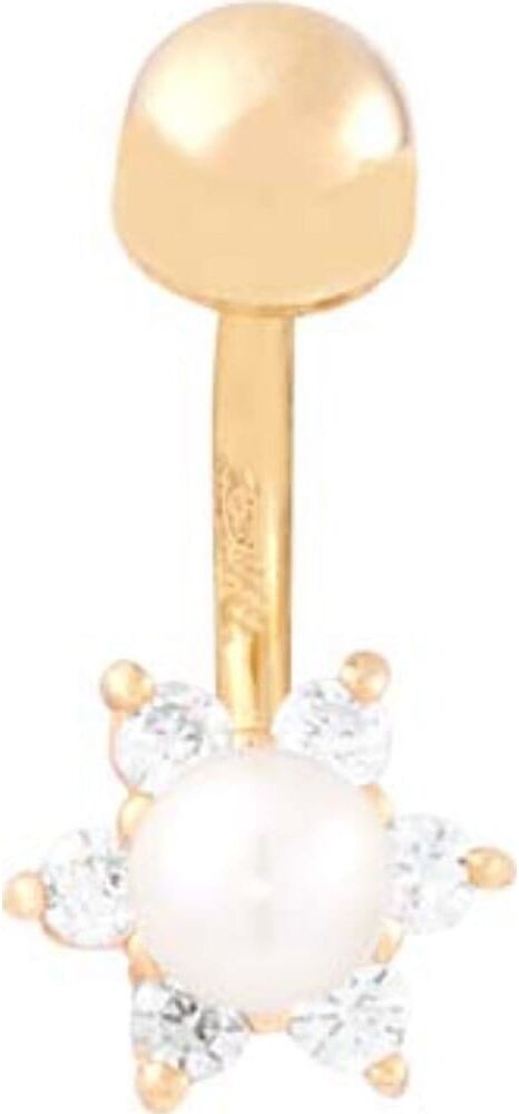 Piercing Cleor En Or 375/1000 Jaune Et Perle De Culture Blanche Femme