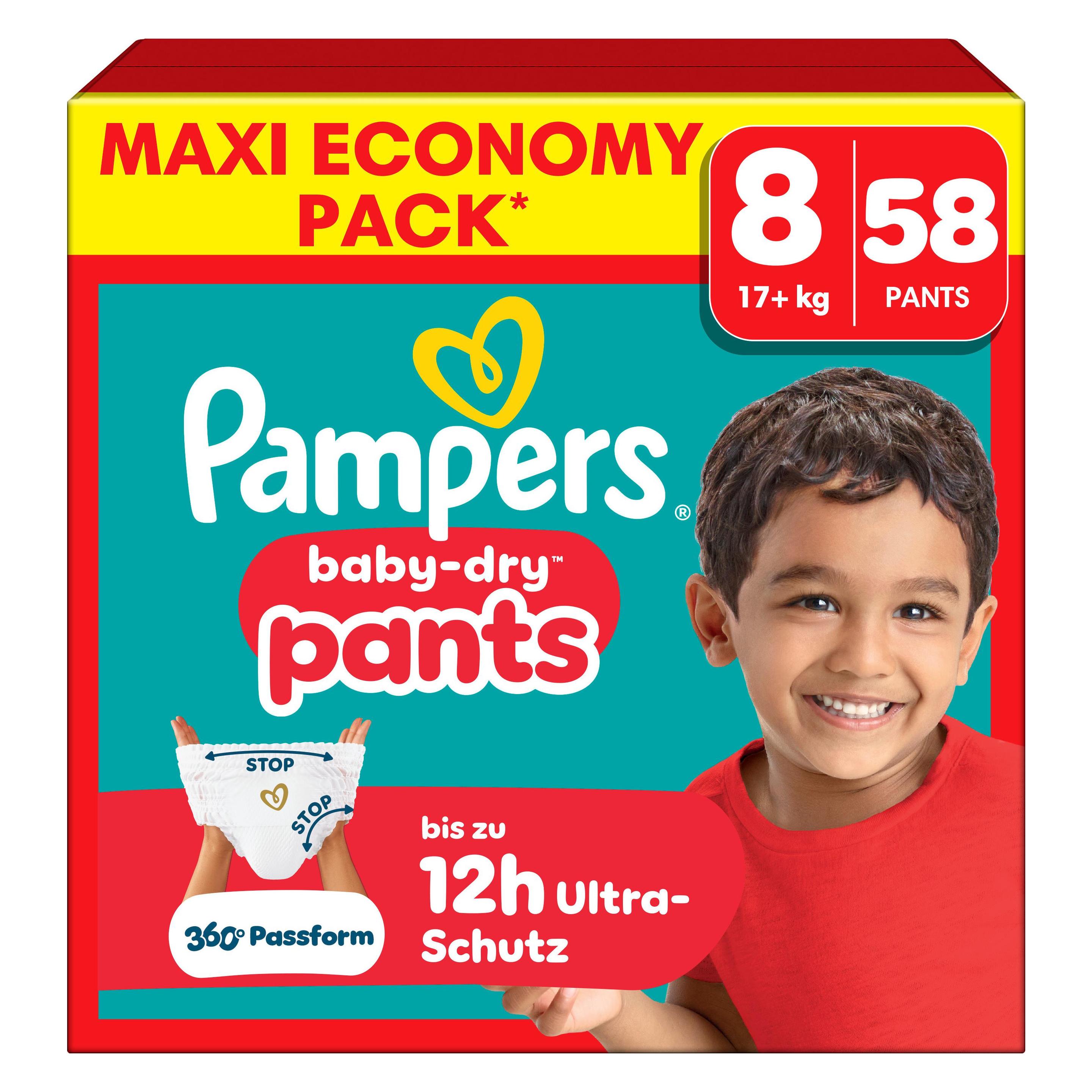 Pampers Baby-Dry Pants (Gr. 8, Halbmonatsbox, 58 Stk.) (8006530253260)