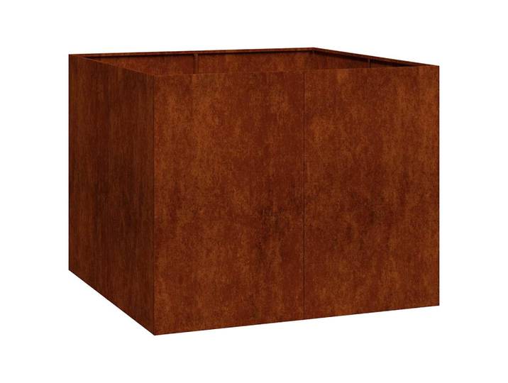 vidaXL Pflanzkübel Rostig 100/100/80 Cm Wetterfester Stahl, Braun, Metall, 100x80x100 cm, Gartenzubehör, Hochbeete