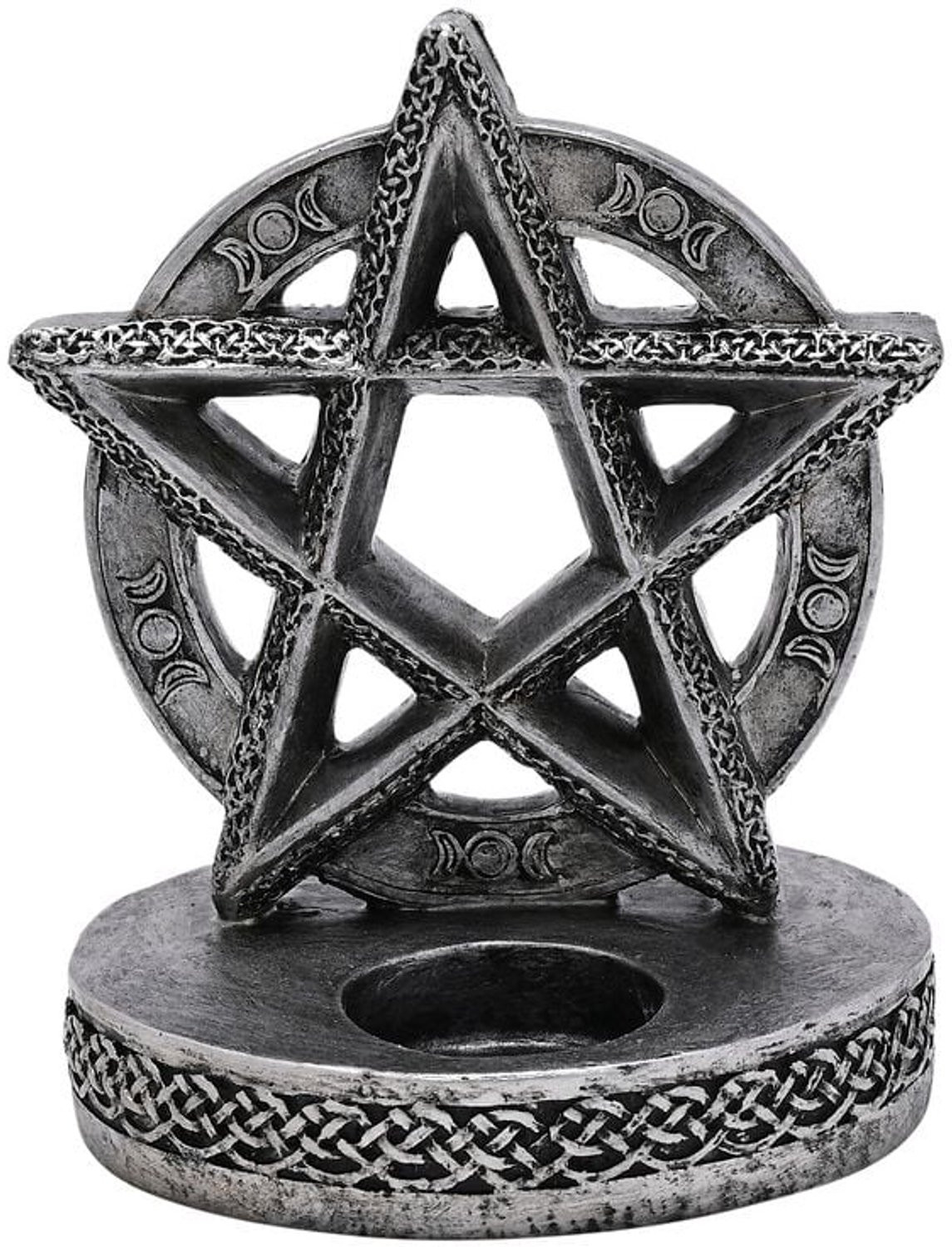 Mystic Legends Juliana Pentacle Kaarsstandaard - Grijs - Unisex