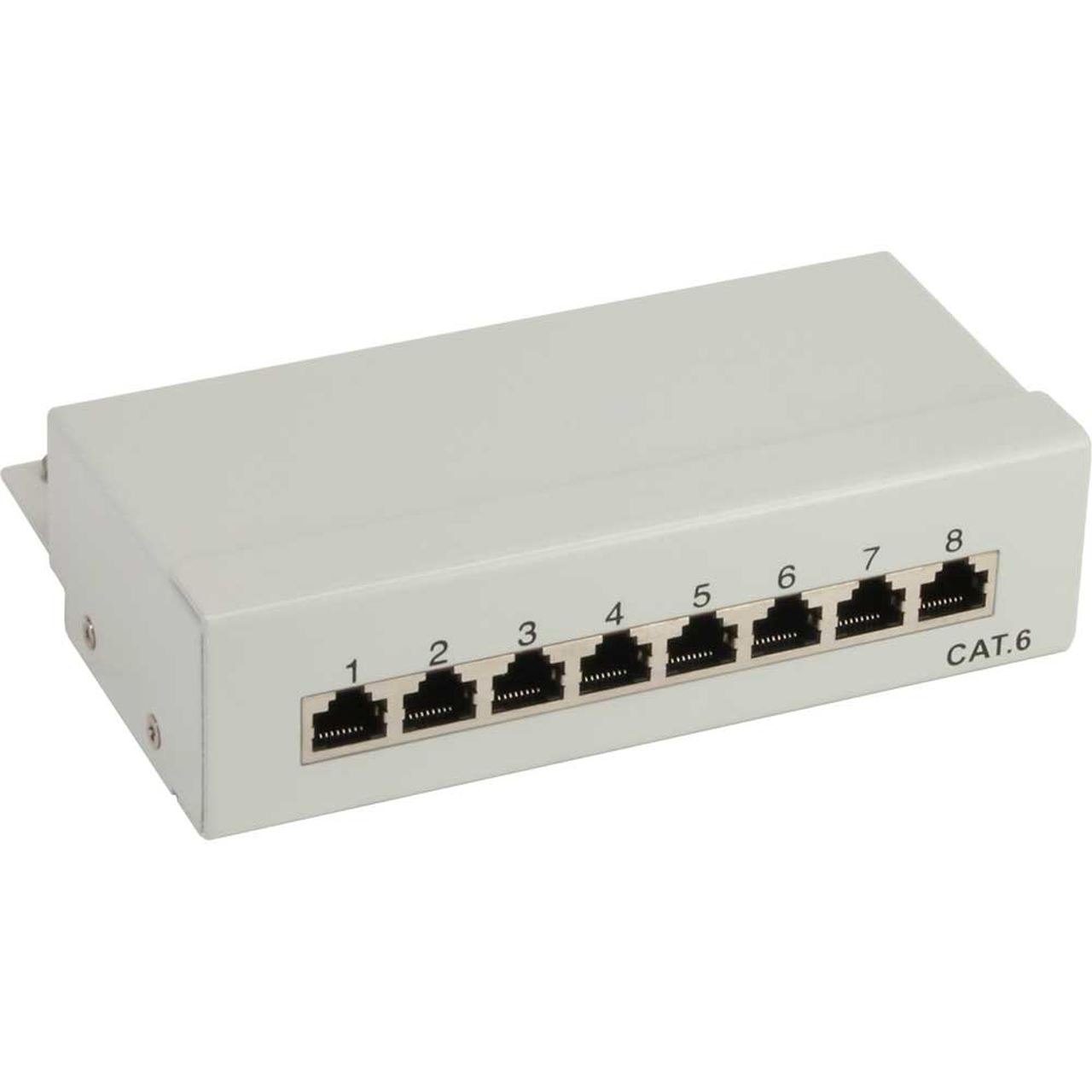 InLine Patchfeld Cat.6 8-fach Desktop grau