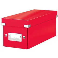 Leitz CD/DVD-Ablagebox WOW 6041 „Click & Store“ rot, 14.3x13.6x35.2 cm