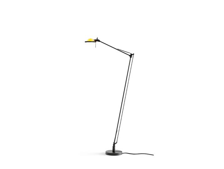 Berenice Stehleuchte, schwarz, Kopf gelb - Luceplan - Wohnzimmer - Design - Metall - Einflammig