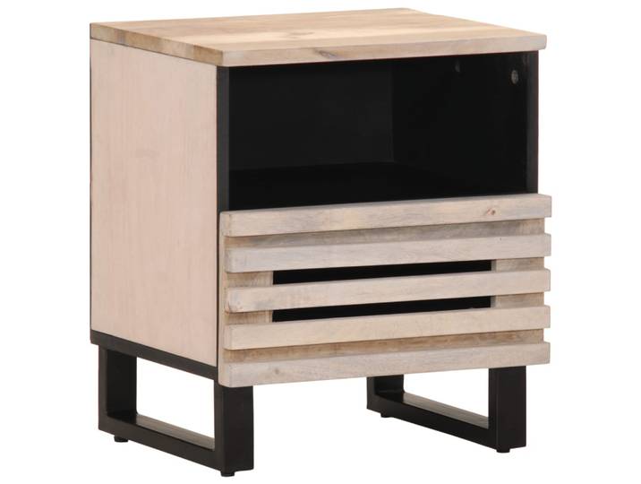 vidaXL Nachttisch 40x34x46 cm Gebleichtes Massivholz Mango