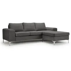 Nordic Collection Ecksofa Shea Stoff Warm Zinc