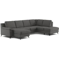 COTTA Wohnlandschaft mit Funktion Boom Stoff Anthracite