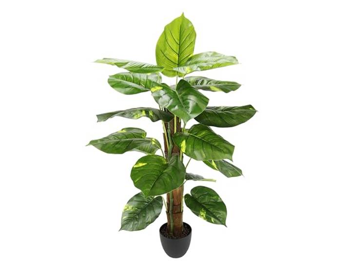 Pothospflanze im Topf Kunstblumen Kunstpflanze Dekopflanze Künstliche Blumen Kunstbaum Baum Blattpflanze Grünpflanze Pothos Efeutute Zimmerpflanze Kunst Deko Seidenblumen künstlich groß