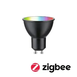 Paulmann 29148 Smart Home Zigbee 3.0 LED Reflektor GU10 230V 350lm 4,8W RGBW+ dimmbar Schwarz