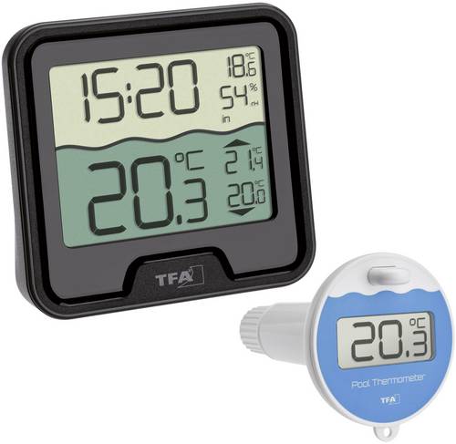 TFA Dostmann Marbella Poolthermometer Schwarz