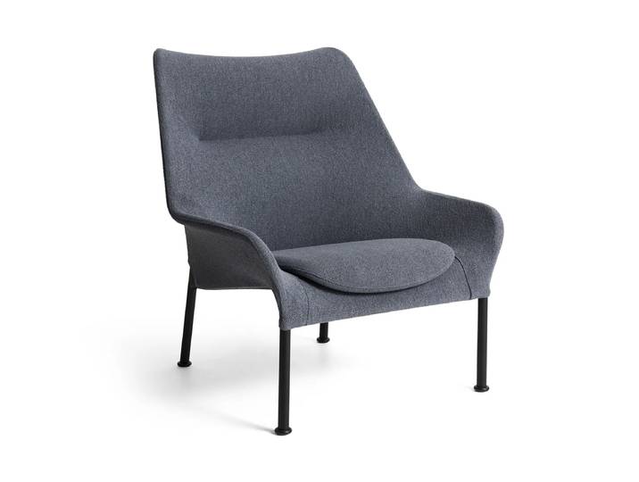 HAY - O2 Loungesessel, schwarz / grau (Lift) (Filzgleiter)