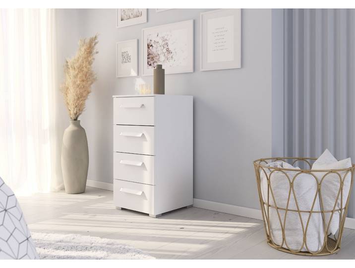 Commode - 81 cm 40cm Blanc/Blanc alpin