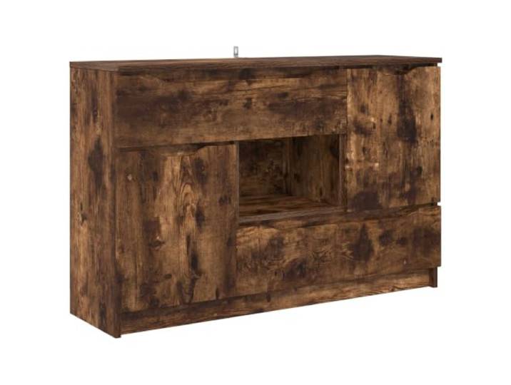 GFMGUEMV Sideboard Geräucherte Eiche 100 x 30 x 65,6 cm Holzwerkstoff Moderne Aufbewahrung, Kugellager-Schubladen, stabiler Holzwerkstoff, pflegeleichte Oberfläche, vielseitig nutzbar