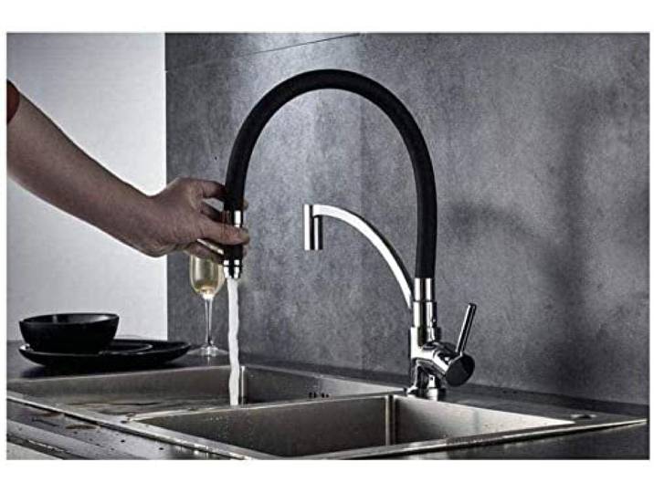 Wasserhähne, Mischbatterie für Waschbecken, Messing, Nicht erschütternd, Küchenarmatur, heiß und kalt, drehbar, Spüle, Edelstahl-Wasserhahn