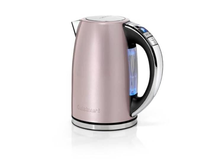 Cuisinart Multi-Temp Wasserkocher Schnelles Aufkochen, 3KW Kabellos Edelstahl-Finish 1,7L Fassungsvermögen Einstellbare Temperatur Abnehmbarer, waschbarer Anti-Kalk-Filter Rosa