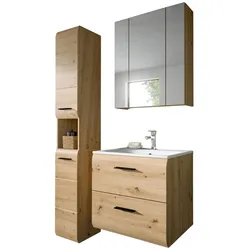 BADMÖBEL SET 3-teilig in Eiche Artisan, Bad Komplett-Set inkl. Waschbecken 105 x 185 cm