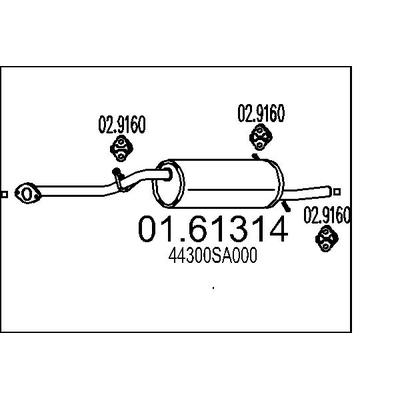 MTS Endschalldämpfer 0161314 für Subaru