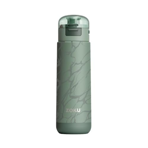 Zoku RVS Sport Fles 500ml - Groen Marmer