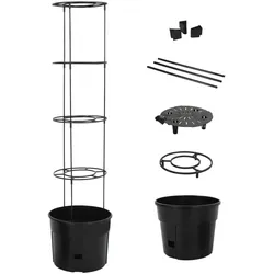 Helloshop26 - Hochbeet für Pflanzen Blumen Terrasse Garten Tomatenpflanzen Ø39 x 150 cm anthrazitfarbenes Polypropylen 02_0038849