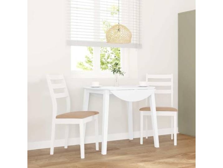 HEFZGDB Esszimmerstühle mit Kissen 2 STK. Weiß Massivholz Gummibaum Ergonomische Rückenlehne für Komfort und Langlebigkeit **Optimierter Titel:** Esszimmerstühle mit Kissen 2 STK.