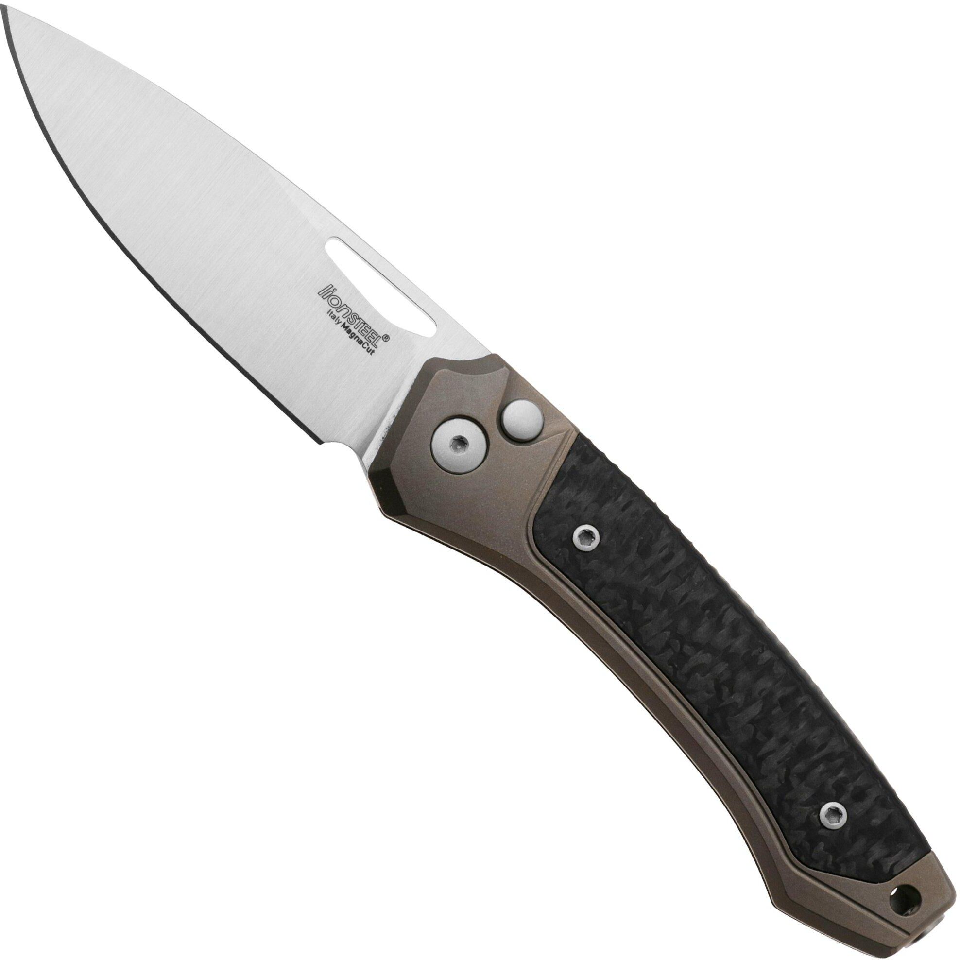 Lionsteel Twain TW-BR-CF Bronze Titanium, Carbon Fiber, coltello da tasca, Gianni Pauletta design