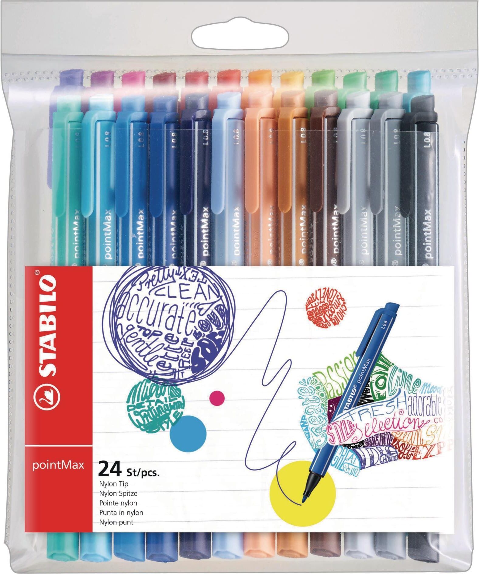 Faserstift STABILO "pointMax 0.8 mm", bunt, Stifte, Faserstift bunt Einheitsgröße