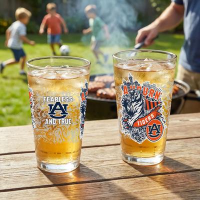 Evergreen Auburn University 16 oz Pint Glasses, Set of 2 - 16 oz