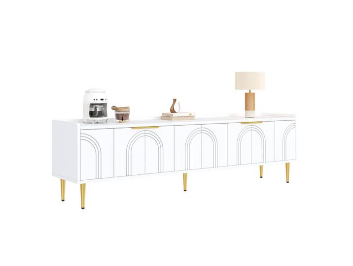 Modenvie Lowboard 170/35/47,5 cm aus MDF mit Kabeldurchführung Weiß, 170x47.5x35 cm, Wohnzimmer, TV Möbel, Lowboards, Lowboards stehend