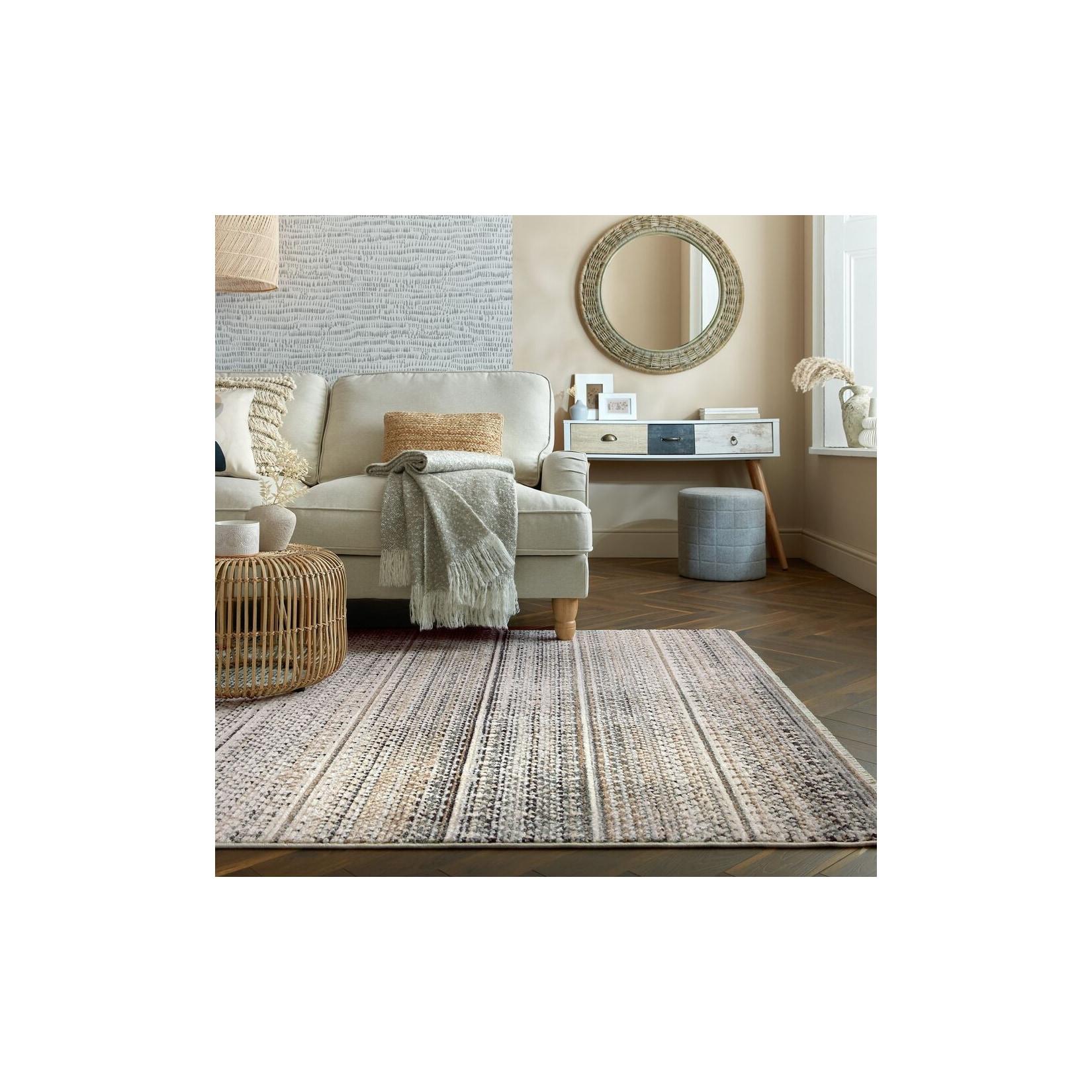 Teppich gestreift Naturfarben 160 x 230 cm - PERRAN Kadima Design