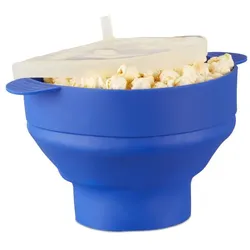 Relaxdays 10 x Popcorn Maker Silikon blau Blau,Transparent