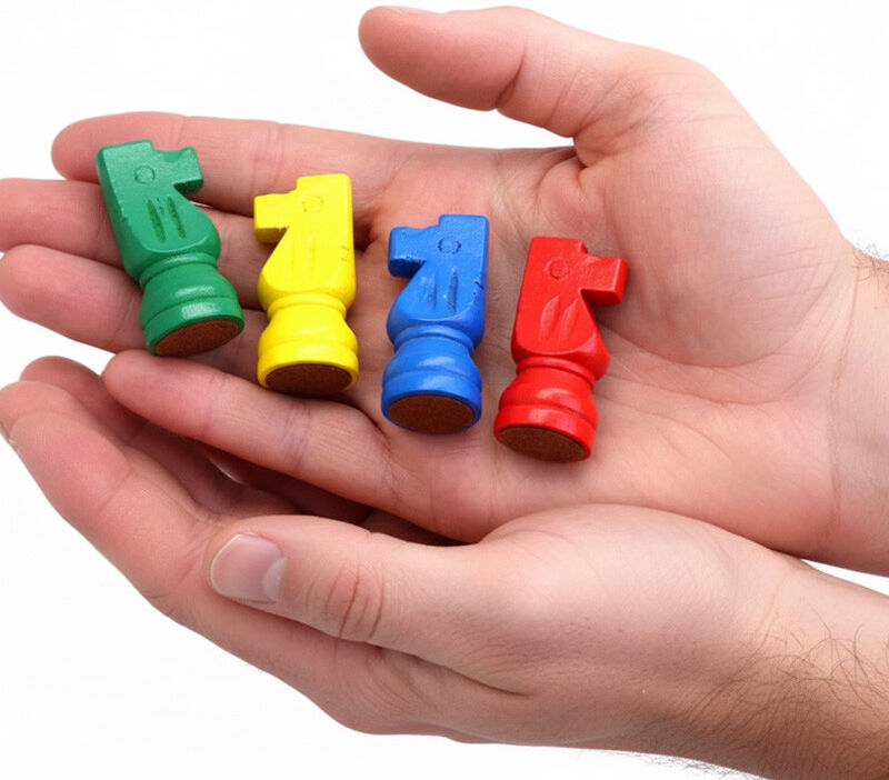 Blister 16 Petits Chevaux en bois - 4 cm - Jeujura