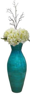 Uniquewise 21 inch Modern Bamboo Floor Vase Flared Design for Dining Room Living Room and Entryway Décor