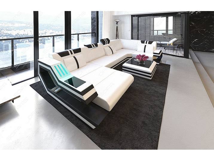 Wohnlandschaft Ravenna U-Form in Leder