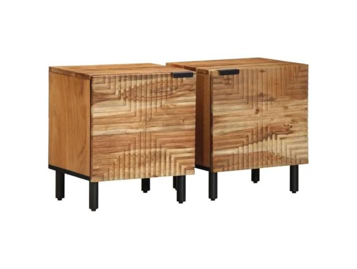 vidaXL Nachttische 2 STK. 40x33x46 cm Massivholz Akazie